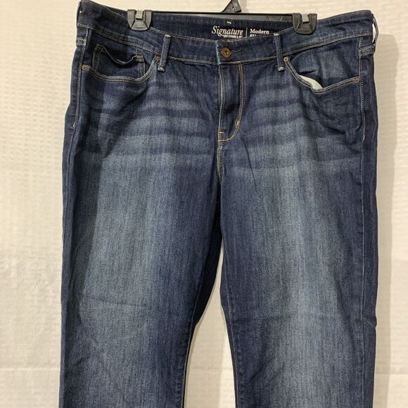 Levi’s Signature Modern Slim Cuffed Ankle Cropped Jeans Womens 18 Waist 34 - Picture 2 of 6